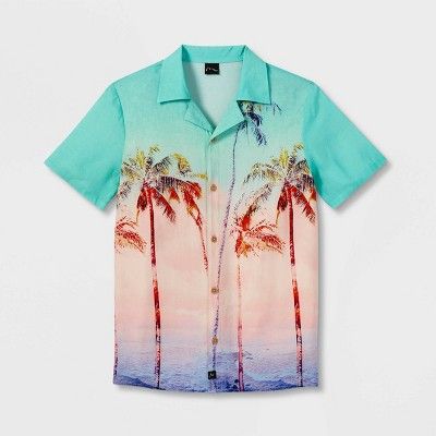 Boys' Palm Tree Short Sleeve Button-Down Shirt - art class™ | Target