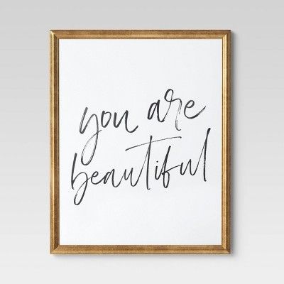16" x 20" You Are Beautiful Framed Wall Art White/Black - Opalhouse™ | Target