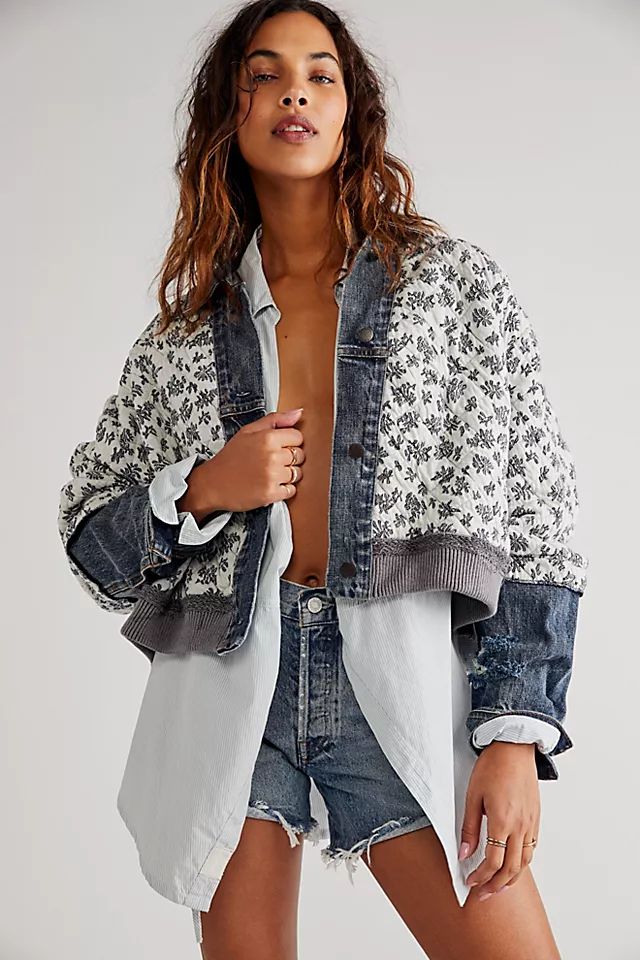 Ditsy Denim Jacket | Free People (Global - UK&FR Excluded)