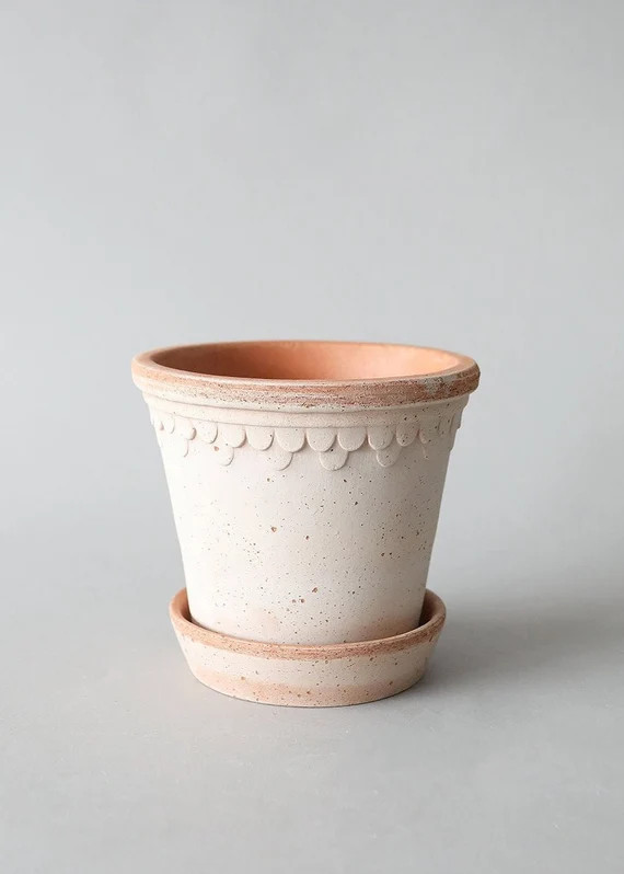 Bergs Pink Washed Terra Cotta Pot and Saucer  6 Tall X | Etsy | Etsy (US)