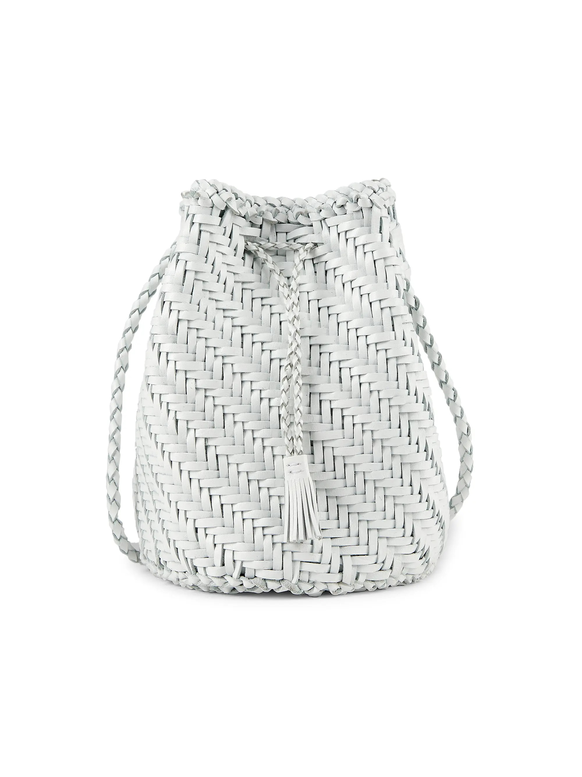 Pom Pom Woven Leather Bucket Bag | Saks Fifth Avenue