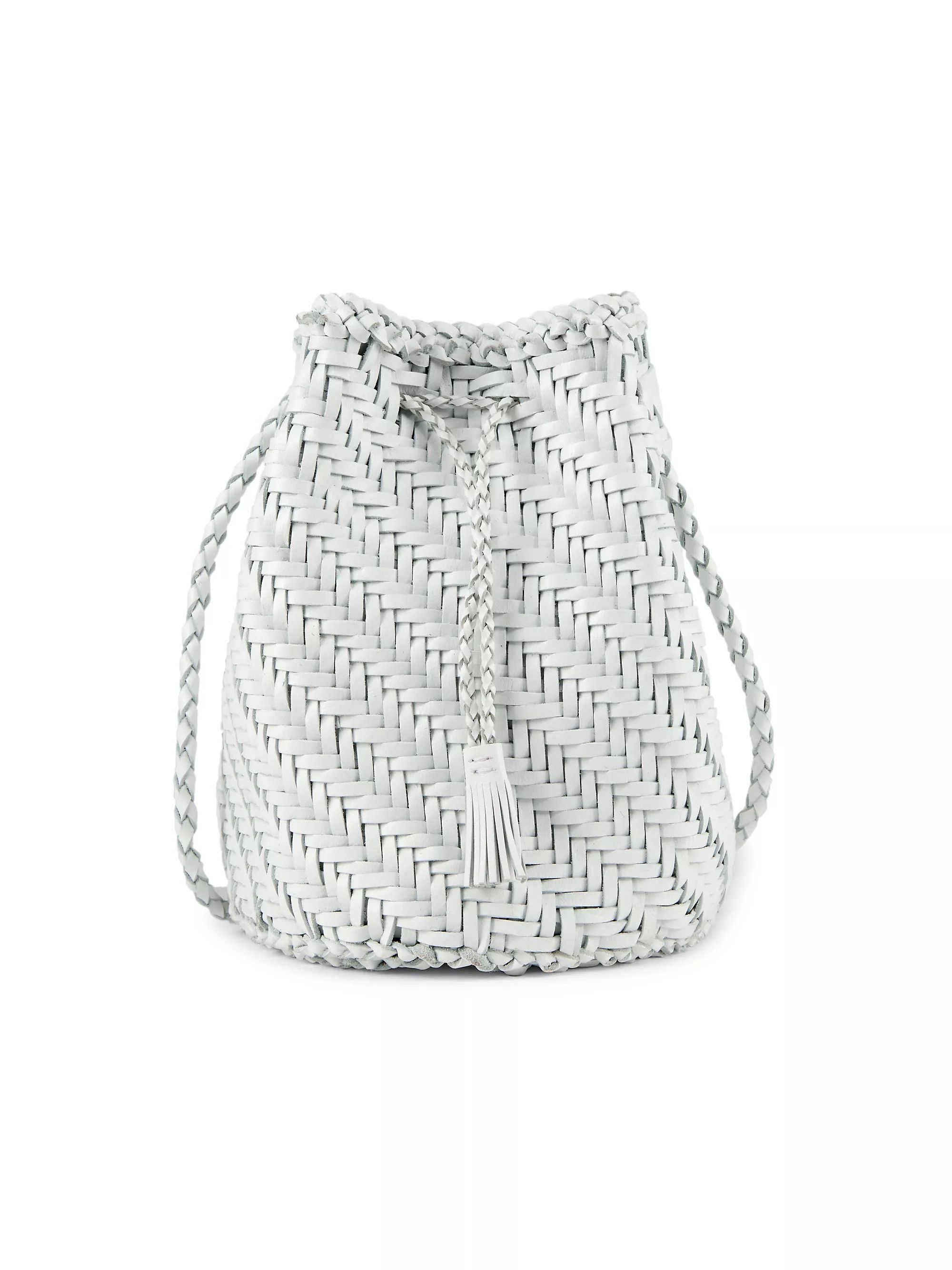 Pom Pom Woven Leather Bucket Bag | Saks Fifth Avenue
