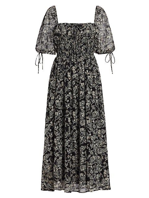 Smocked Paisley Midi-Dress | Saks Fifth Avenue
