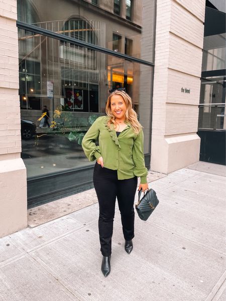 sezane green blouse! 

#LTKHoliday #LTKmidsize #LTKSeasonal