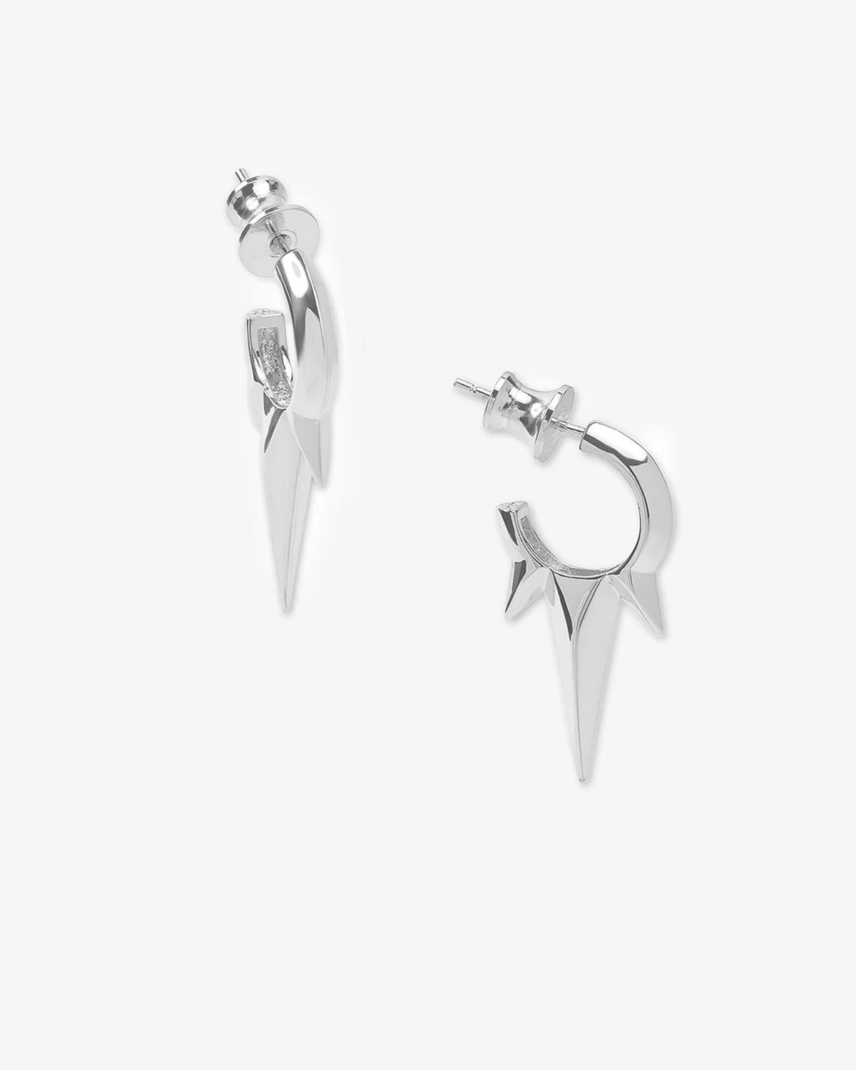 Baby Gabriella Smooth Triple Spike Earrings - Silver | Melinda Maria Jewelry