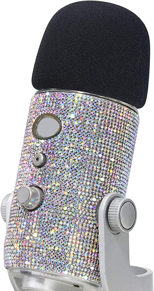Blue Yeti Pop Filter - Cute Glitter Sticker, Bling Diamond Shiny Skin with Mic Foam Winscreen Com... | Amazon (US)