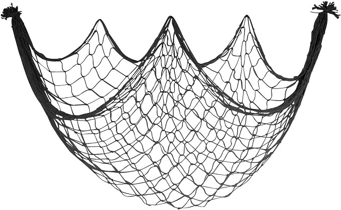 Fish Net Decorations for Party, Black Fishing Nets Pirate Halloween Decor | 80x40 Inch Fish Nets ... | Amazon (US)