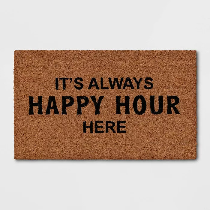 1'6"x2'6" It's Always Happy Hour Here Doormat Black - Threshold™ | Target