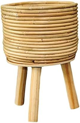 Rattan Plant Stand -Natural Handmade Plant Pot for Indoor Plants Boho Plant Stand Modern | Amazon (US)