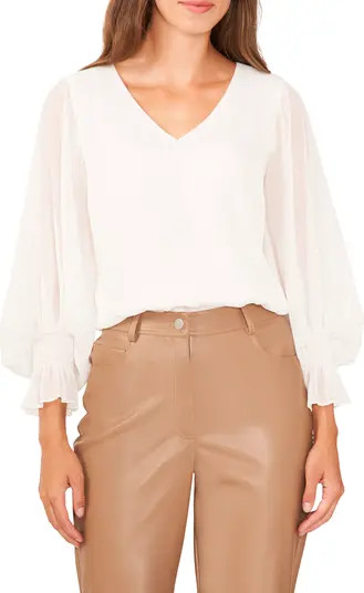 Smocked Balloon Sleeve Top | Nordstrom