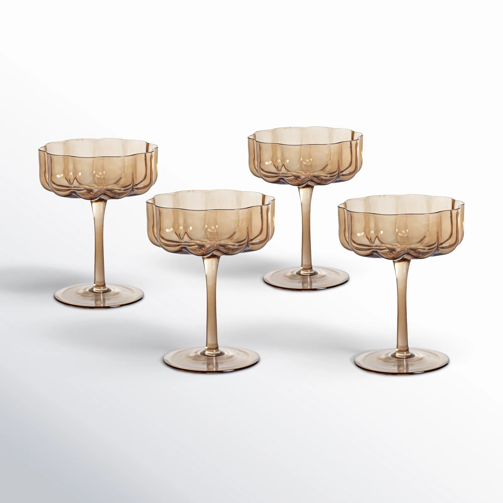 Reinhard 4-Piece Set Handblown Coupe Glasses | Birch Lane