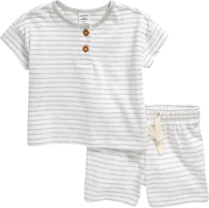 Stripe Cotton Henley T-Shirt & Shorts Set | Nordstrom