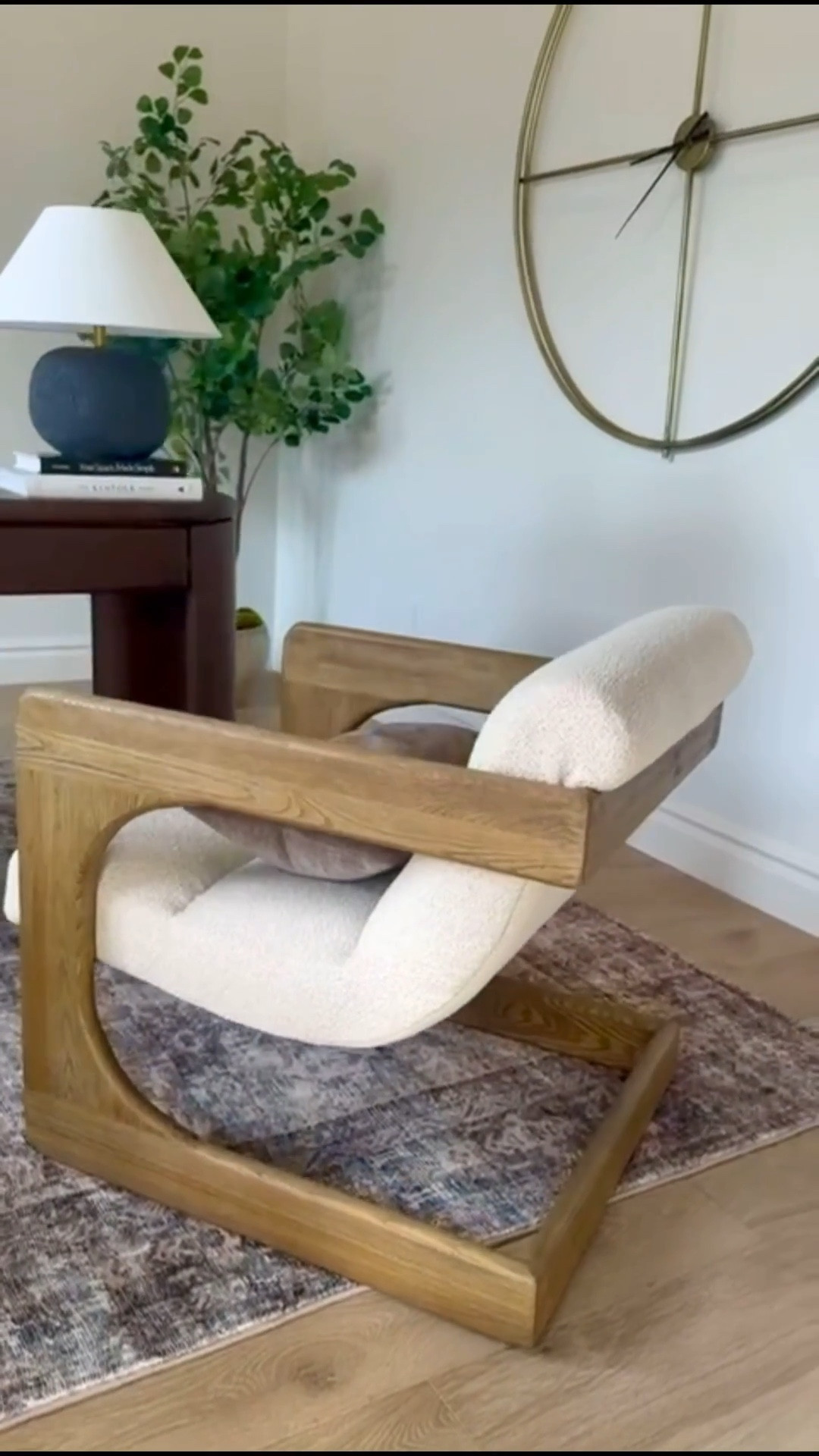 I chose this accent chair for the sculptural wood frame and soft upholstery that adds warmth without feeling heavy.

I like how it brings in texture and shape while still keeping the room calm and neutral.

It’s a statement piece that’s comfortable, functional, and easy to style in a living room or office.
@Paynes Gray 
 @Wayfair 
@Amazon

#LTKHome #LTKSaleAlert #LTKU