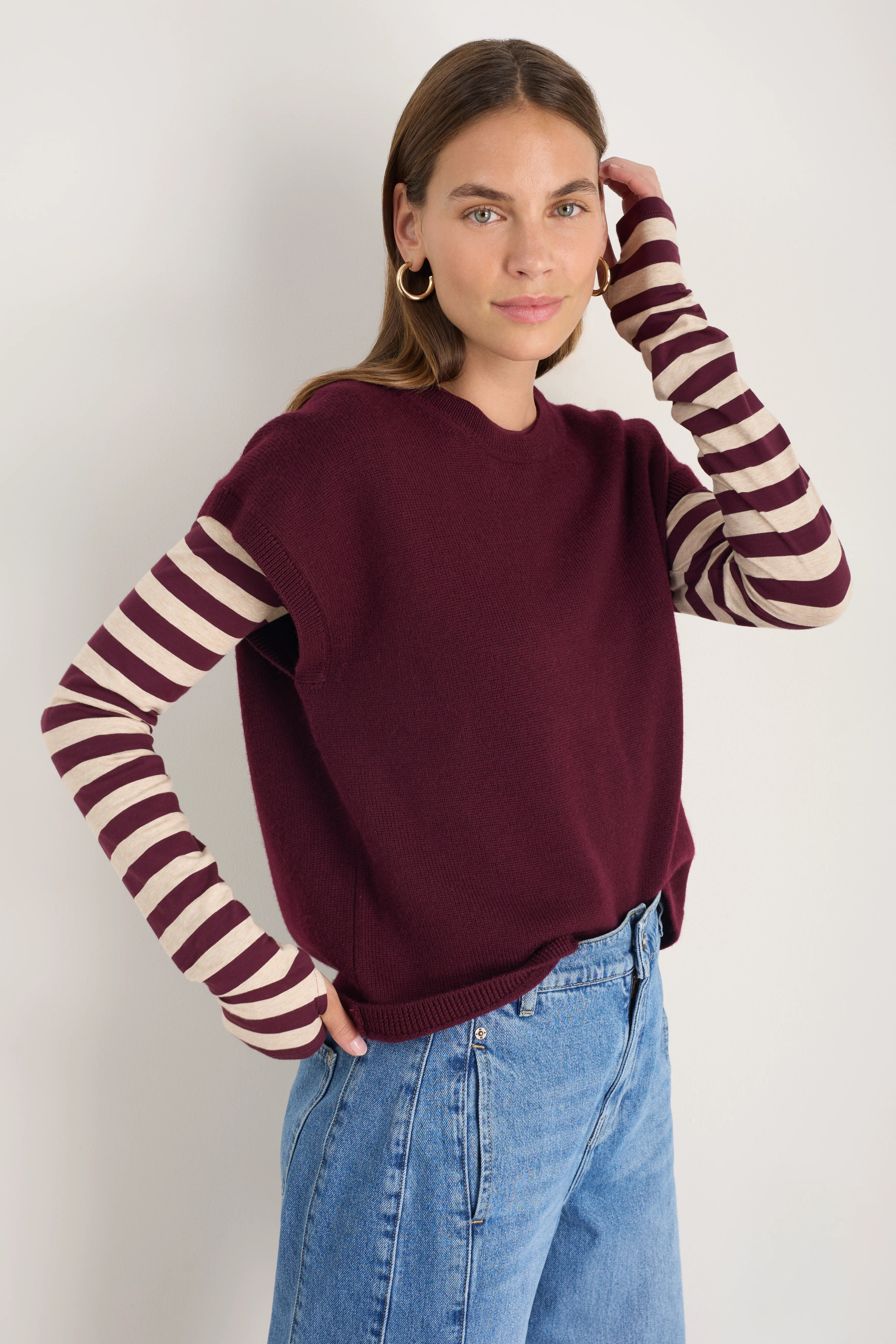 Fleur Merino Tank - Deep Fig | WYSE London