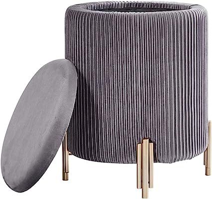 Mxfurhawa Velvet Round Footrest Ottoman amazon favorites living room design amazon furniture | Amazon (US)