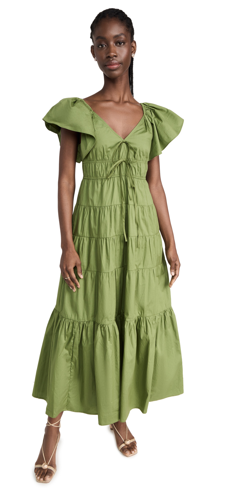 Moon River V Neck Tiered Dress | Shopbop