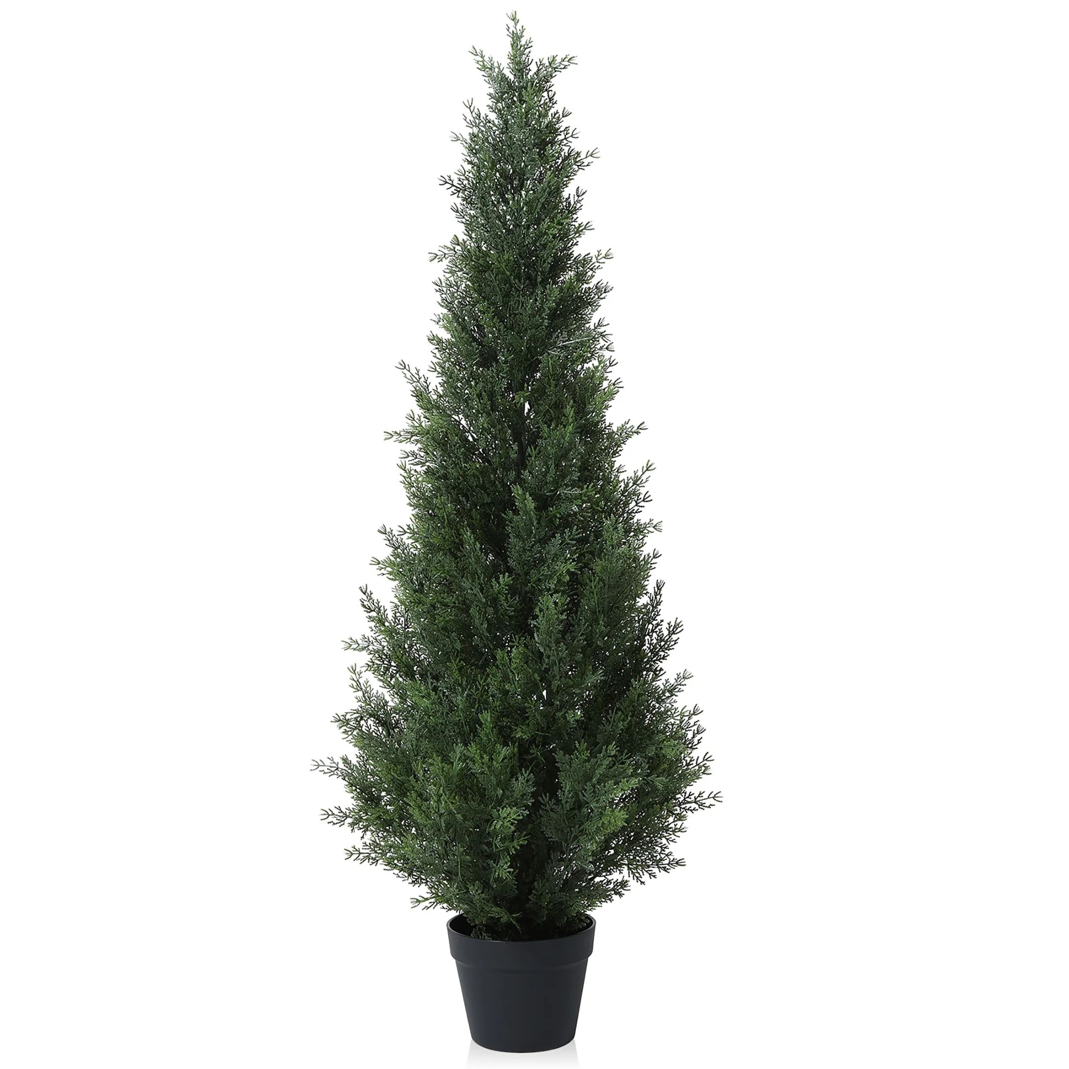 Artificial Cedar Tree 4Ft Outdoor Artificial Topiary Cedar Plants Fake Tree UV Rated Potted Tree ... | Walmart (US)