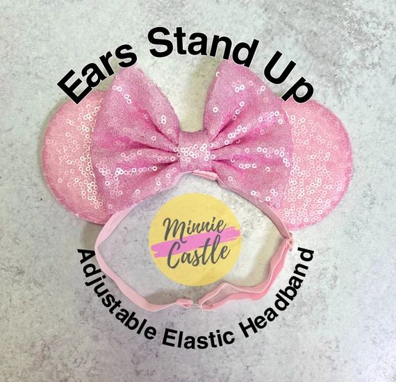 Minnie Ears Baby Toddler Minnie Mouse Ears Elastic Headband - Etsy | Etsy (US)
