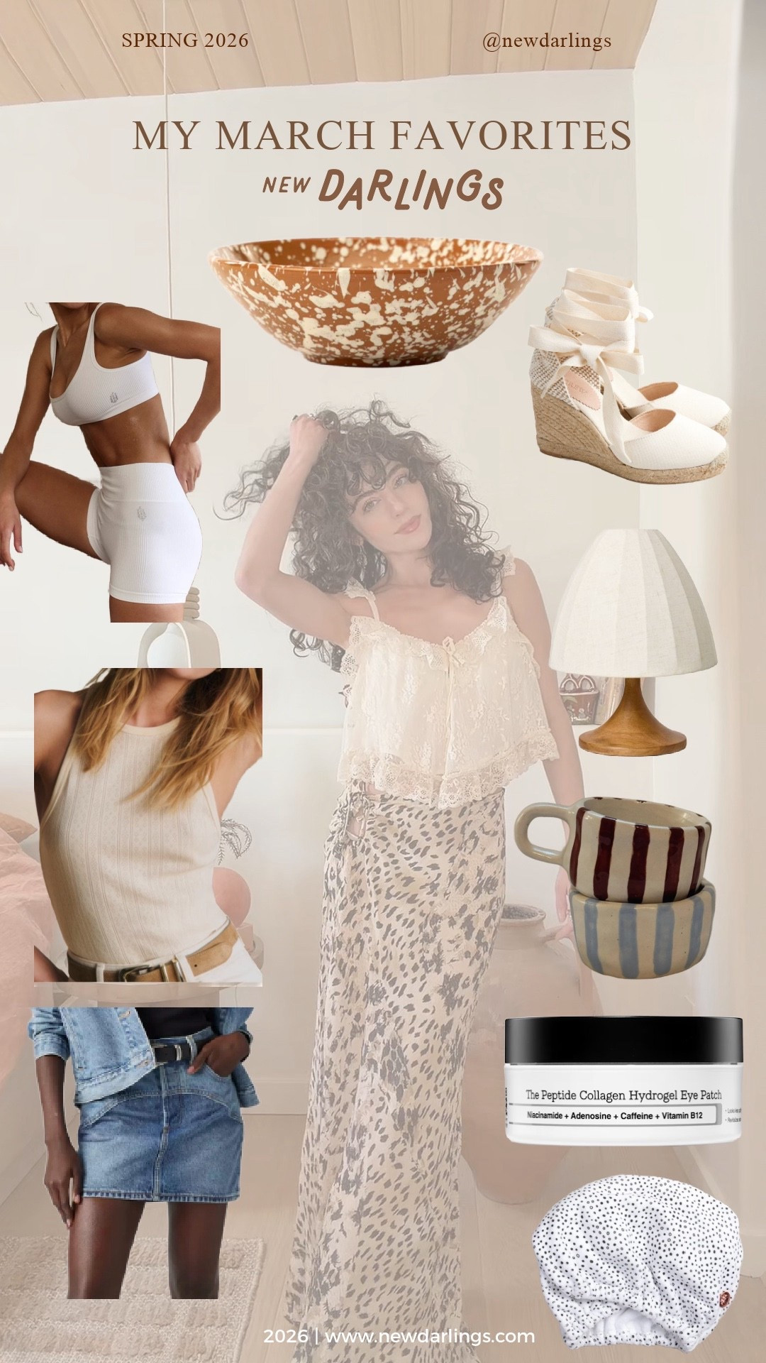 March favorites: striped ceramic mug, small table lamp, speckled ceramic bowl, espadrilles, wedges, tank, pointelle tank, eye patches, eye mask 

#LTKmomlife #LTKSeasonal #LTKHome