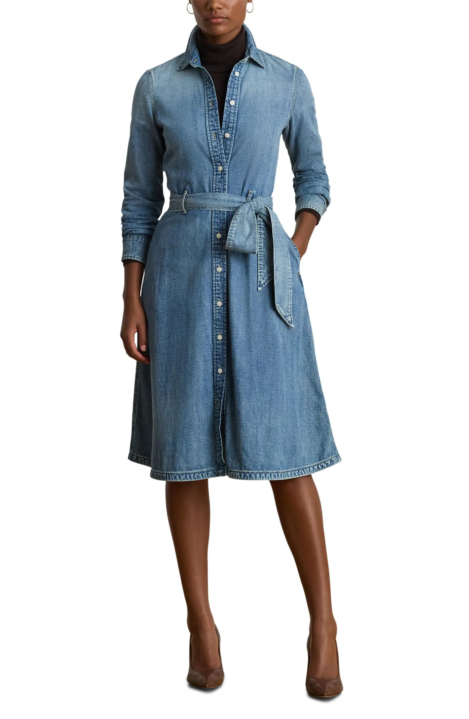 Belted Denim Shirtdress | Nordstrom