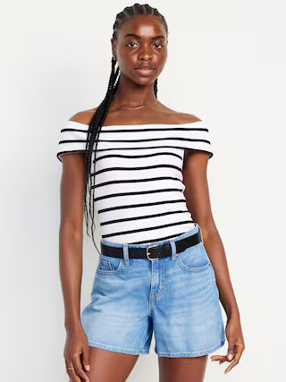 Off-Shoulder Ribbed Top | Old Navy (US)