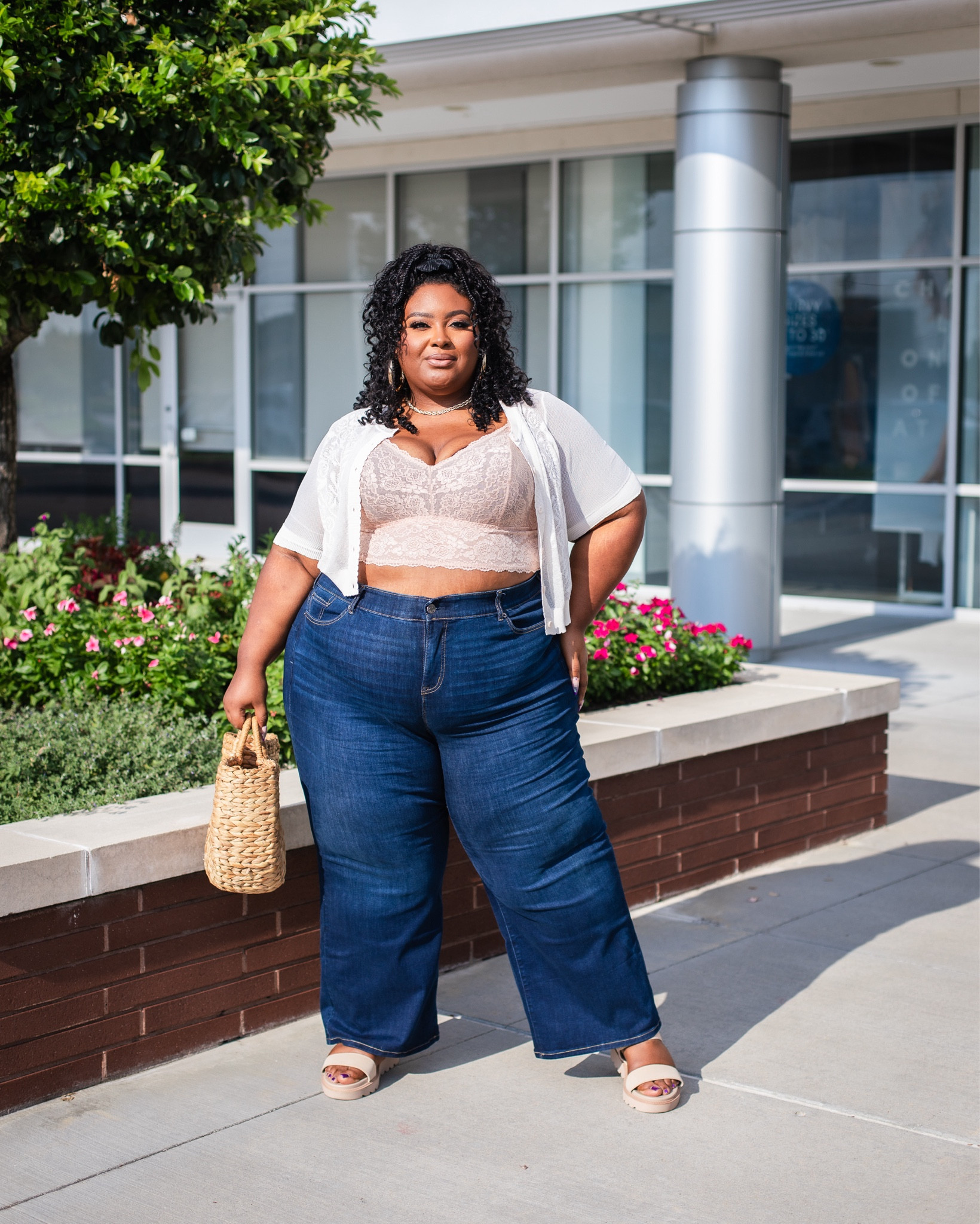 Casual cutie plus size fashion outfit of the day. This look is definitely going down at one of my favorites, it’s flirty feminine and sexy enough to wear to a date.

Plus size and midsize babes tap in to get this look!

I am wearing a size 3 in the top and brunette and a size 28 in the wide leg jeans .

#LTKFindsUnder100 #LTKPlusSize #LTKStyleTip