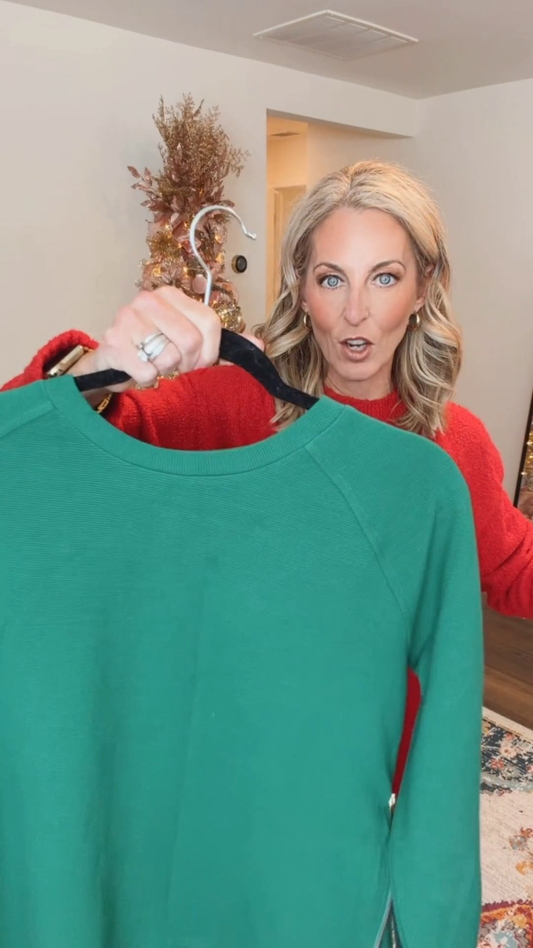 Holiday style for every plan… these are definitely outfits. I would actually wear everything under $40. Comment OUTFIT to grab all of these links - (all Amazon) 🎄🎅🏻

Holiday dressing, but make it real life festive. From cozy Christmas knits to classic denim layers and a bow-front moment that feels straight out of a holiday movie These are the kinds of pieces you can wear all season long — mixing comfort, color, and just the right amount of cheer. Whether you’re running errands, heading to school or work, meeting friends for coffee, or dressing up for a holiday party, these outfits prove you don’t need a closet full of “one-time” looks to feel festive.
Every single piece is wearable, repeatable, and merry in the best way.  Wearing a small in everything.  
