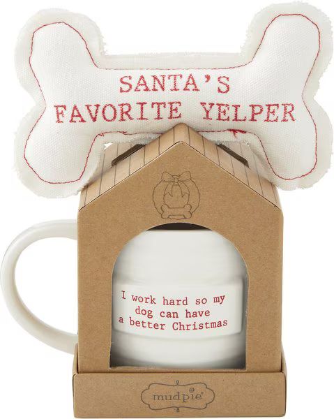 MUD PIE Santa's Favorite Yelper Christmas Mug & Dog Toy Set - Chewy.com | Chewy.com