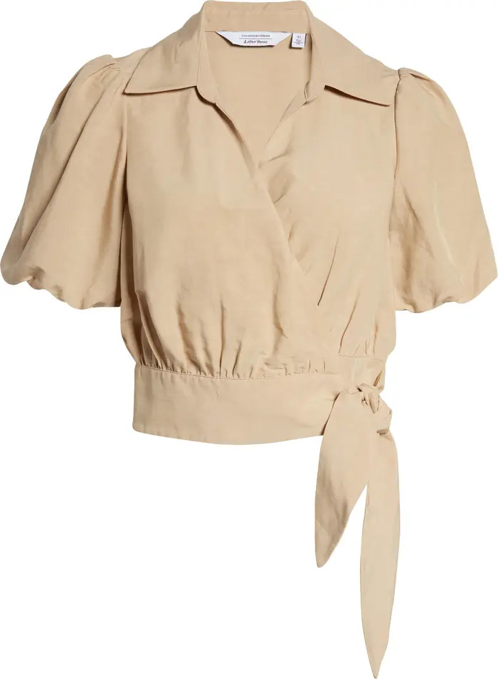 & Other Stories Tie Waist Woven Top | Nordstrom | Nordstrom