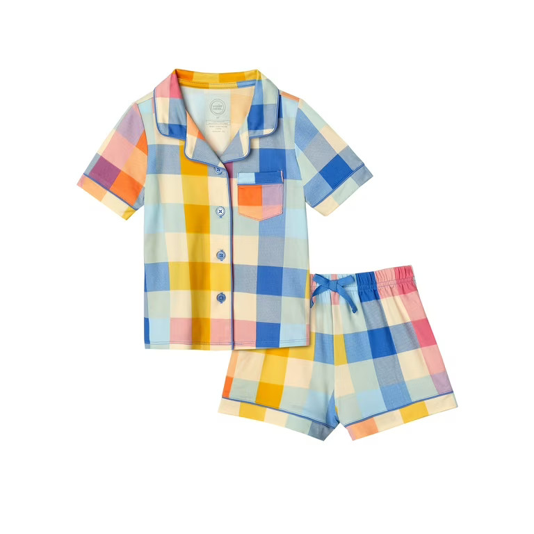 Wonder Nation Toddler Girl Pajama Set, 2-Piece, Sizes 2T-5T | Walmart (US)