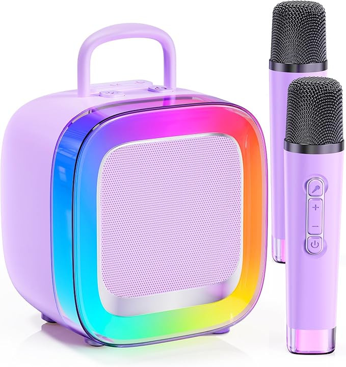 Kinglucky Karaoke Machine for Kids (Christmas Limited) Girls Ages 3-12 with 2 Light-Up Microphone... | Amazon (US)