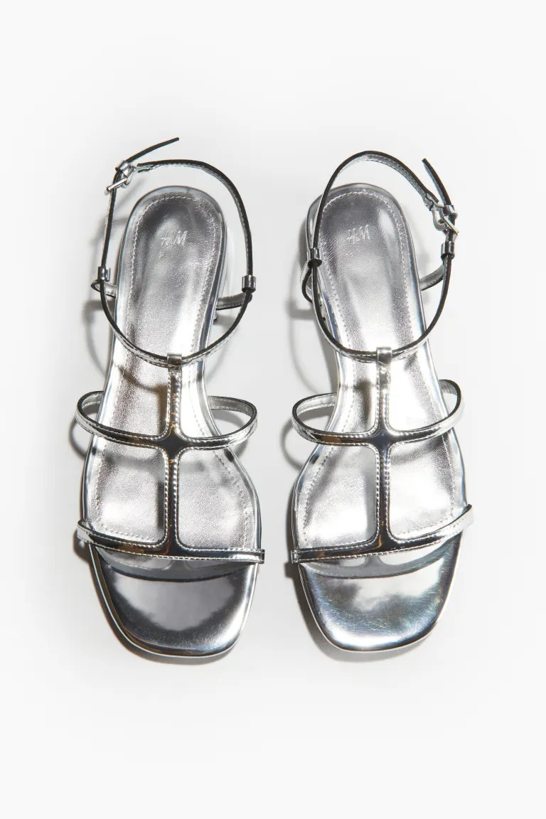Strappy Sandals - Low heel - Red - Ladies | H&M US | H&M (US + CA)