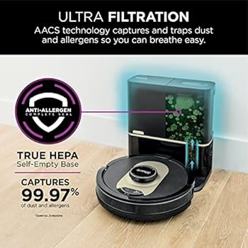 Shark AV2501AE AI Robot Vacuum with XL HEPA Self-Empty Base, Bagless, 60-Day Capacity, LIDAR Navi... | Amazon (US)