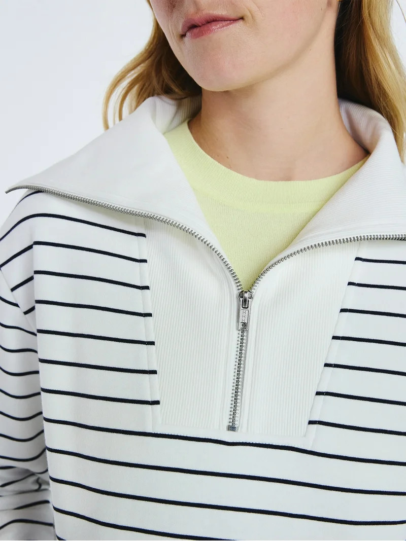 Free Assembly Women's and Women's Plus Sailor Collar Sweatshirt with Long Sleeves, Sizes XS-4X | Walmart (US)