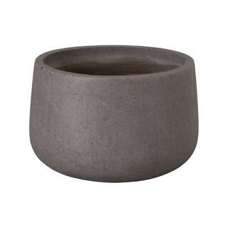 19.5 in. L x 13 in. H Gray Terrazzo Round Planter | The Home Depot