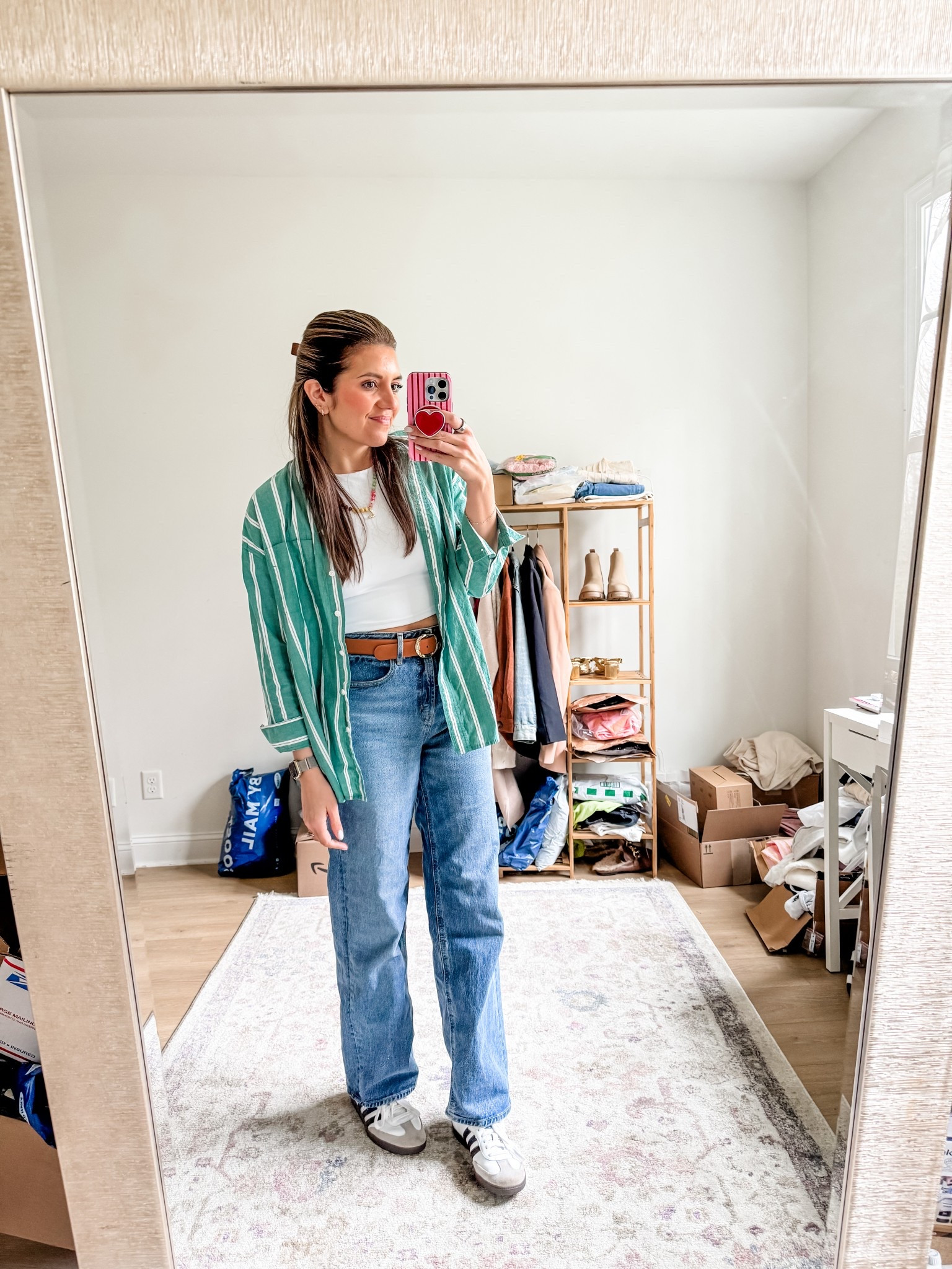 Outfit of the day. Casual spring outfit. Size 4 in jeans, medium in tank, small in button down!

#LTKSaleAlert #LTKFindsUnder50