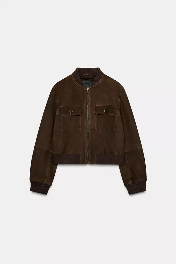 ZW COLLECTION LIMITED EDITION SUEDE LEATHER BOMBER JACKET | Zara UK