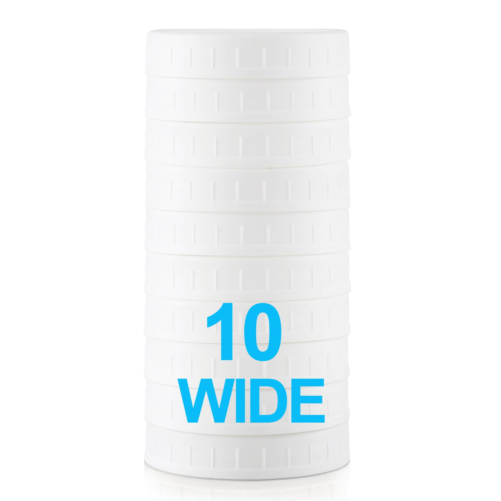 [10 Pack] WIDE Mouth Mason Jar Lids for Ball, Kerr and More - White Plastic Storage Caps for Maso... | Amazon (US)