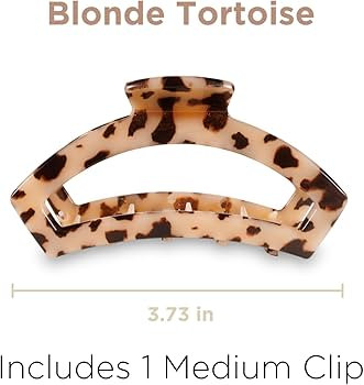 TELETIES - Medium Open Hair Clip - For Thin to Medium-Thick Hair - Strong Grip, Bendable Teeth, C... | Amazon (US)