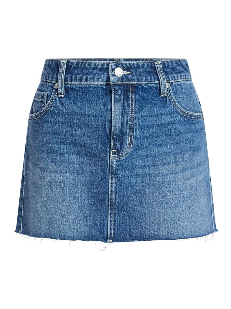 No Boundaries Denim Mini Skirt, Women's XXS-XXL | Walmart (US)
