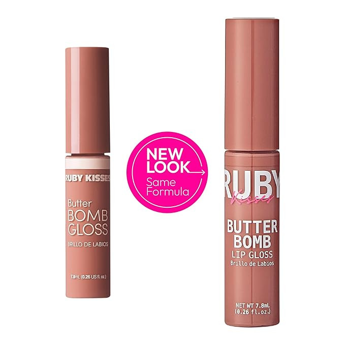 Ruby Kisses Lip Gloss Butter Bomb Gloss Non-Sticky Lip Gloss Vitamin E Natural Nude Lip Makeup -7... | Amazon (US)