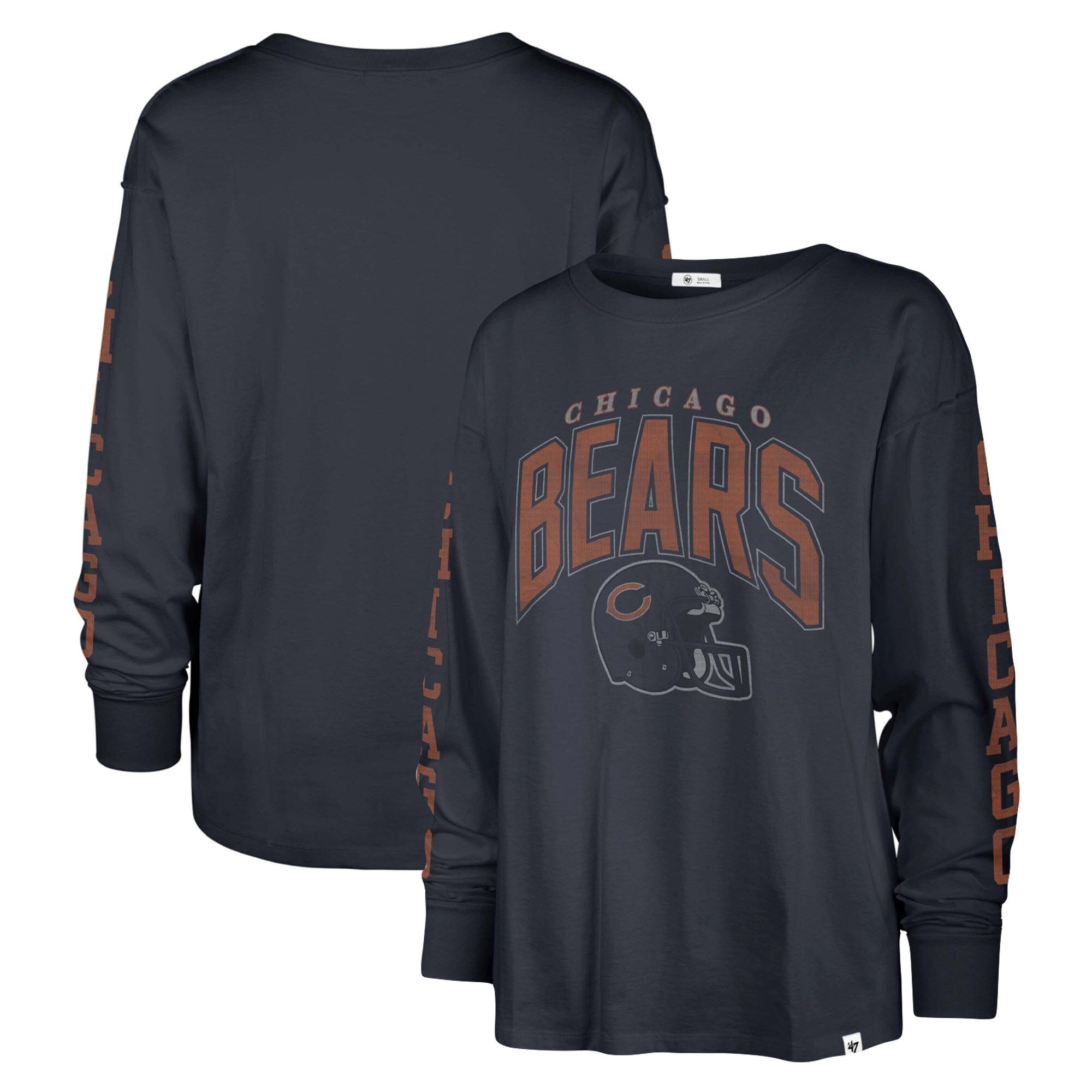 Chicago Bears '47 Women's Tom Cat Lightweight Long Sleeve T-Shirt - Navy | Fanatics