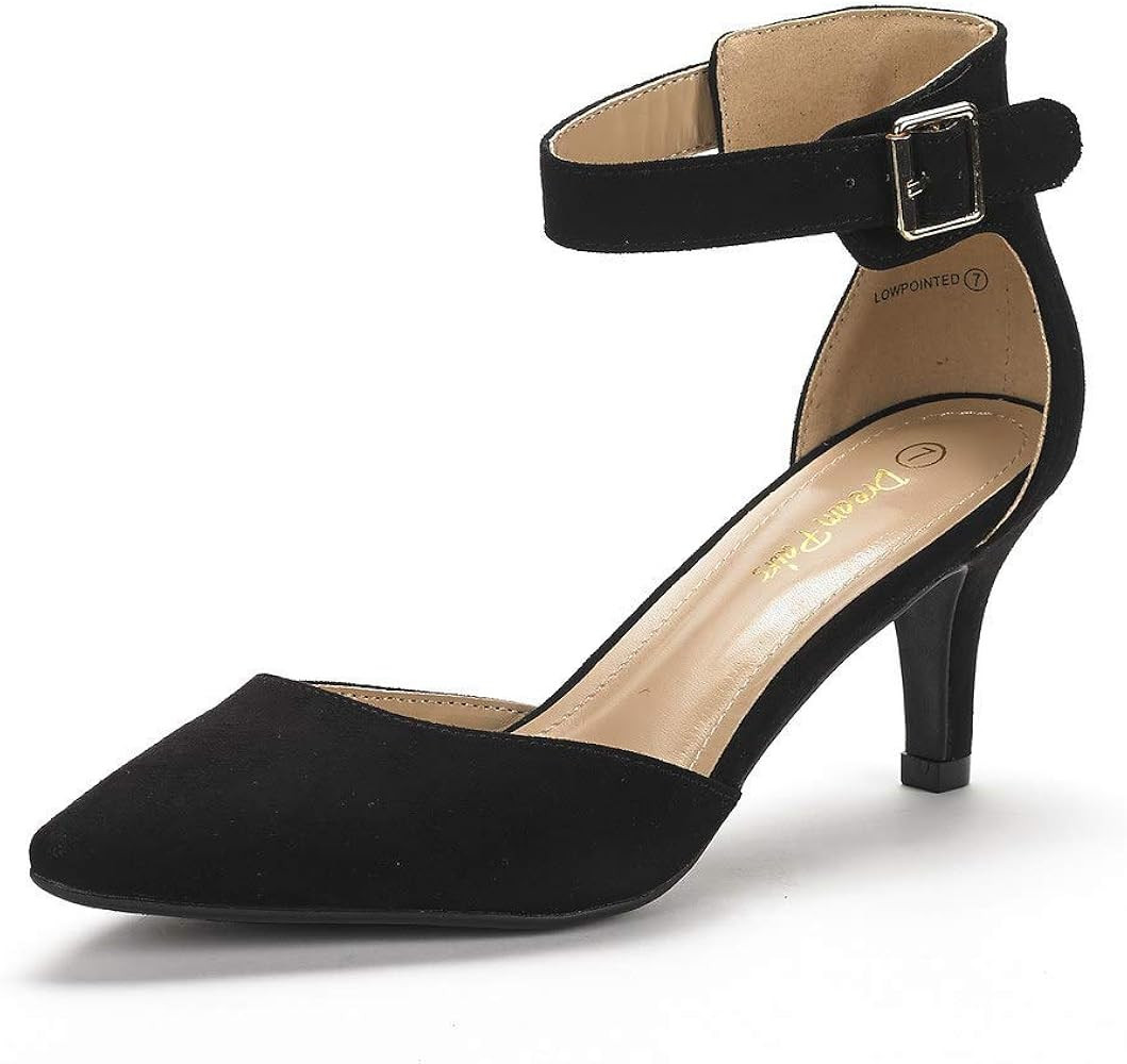 DREAM PAIRS Women's Lowpointed Low Heel Dress Pump Shoes | Amazon (US)