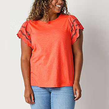 St. John's Bay Womens Tall Crew Neck Short Sleeve T-Shirt | JCPenney