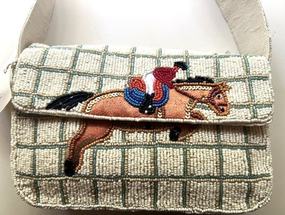NWT Sol and Mer Horse Equestrian Beaded Shoulder Bag Magnetic Closure 1/2 price! | eBay US