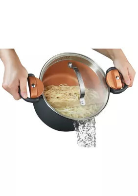 Gotham Steel 5 Quart Ti-Ceramic Nonstick Pasta Pot with Built In Strainer and Twist N' Lock Handles | Belk