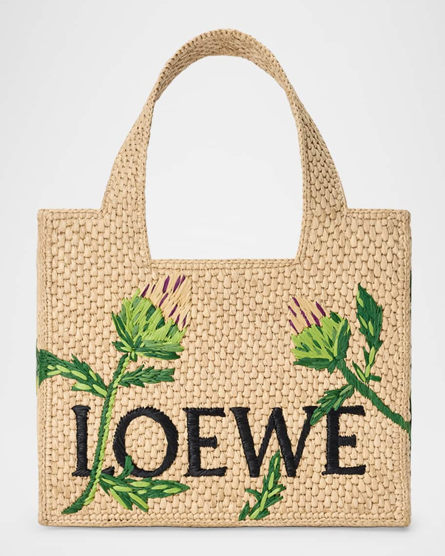 Loewe x Paula's Ibiza Embroidered Raffia Tote Bag | Neiman Marcus