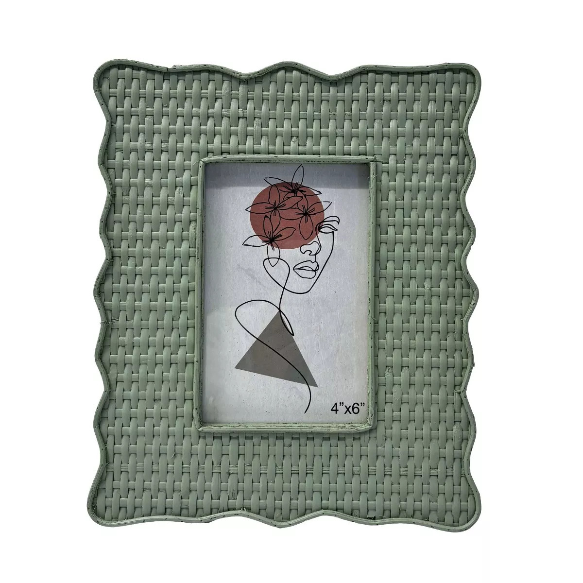 VIP Wood 9.45 in. Green Scalloped Textured Frame 4x6 | Target