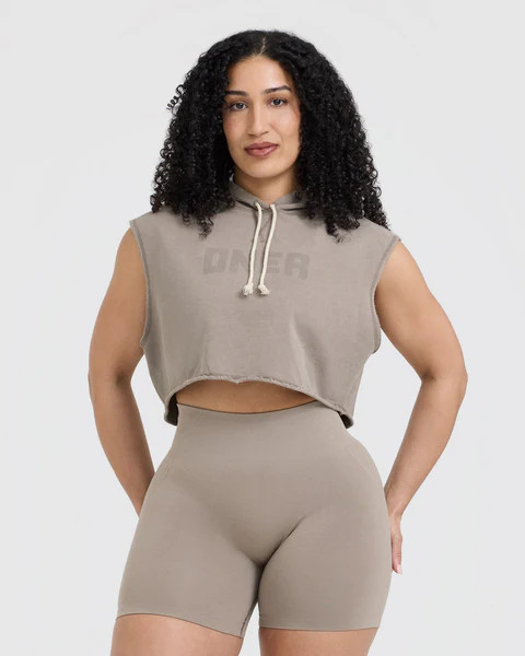 Raw Lounge Sleeveless Crop Hoodie 
 Minky | Oner Active (UK / US)
