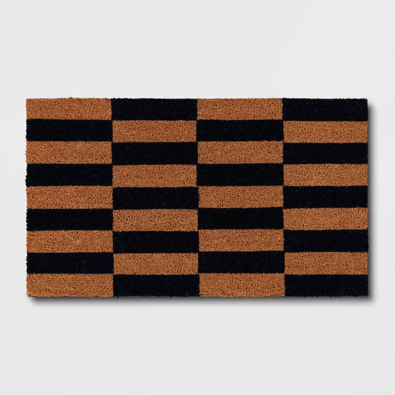 1'4"x2'4" Broken Stripe Outdoor Doormat Dark Blue - Room Essentials™ | Target
